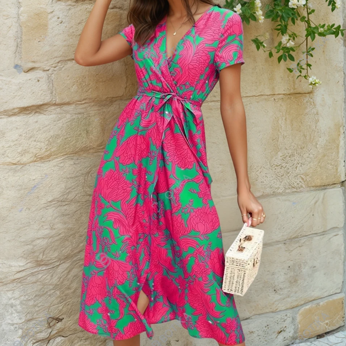 Johanne | Farverig, let og elegant kjole
